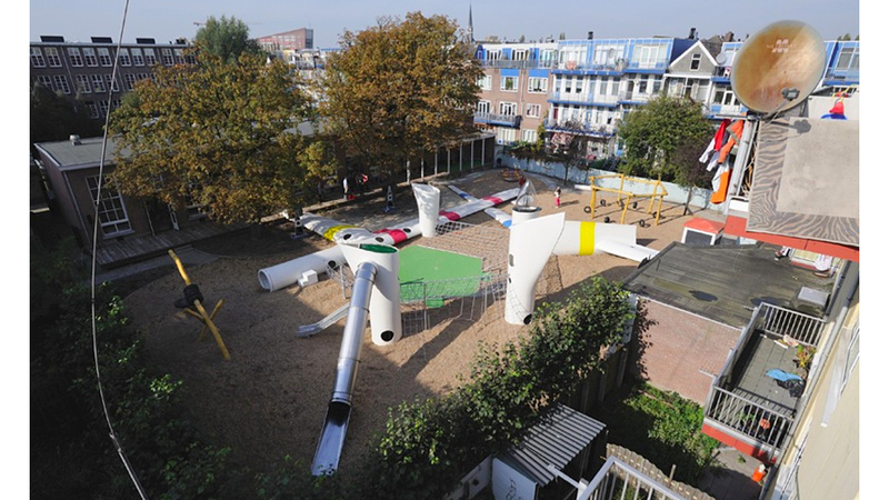 Illustration for article titled Retired Wind Turbines Make For Fantastic Playground Equipment